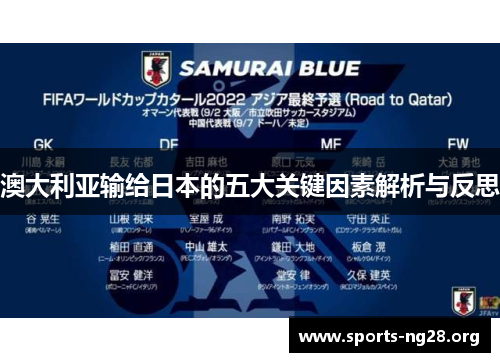 澳大利亚输给日本的五大关键因素解析与反思